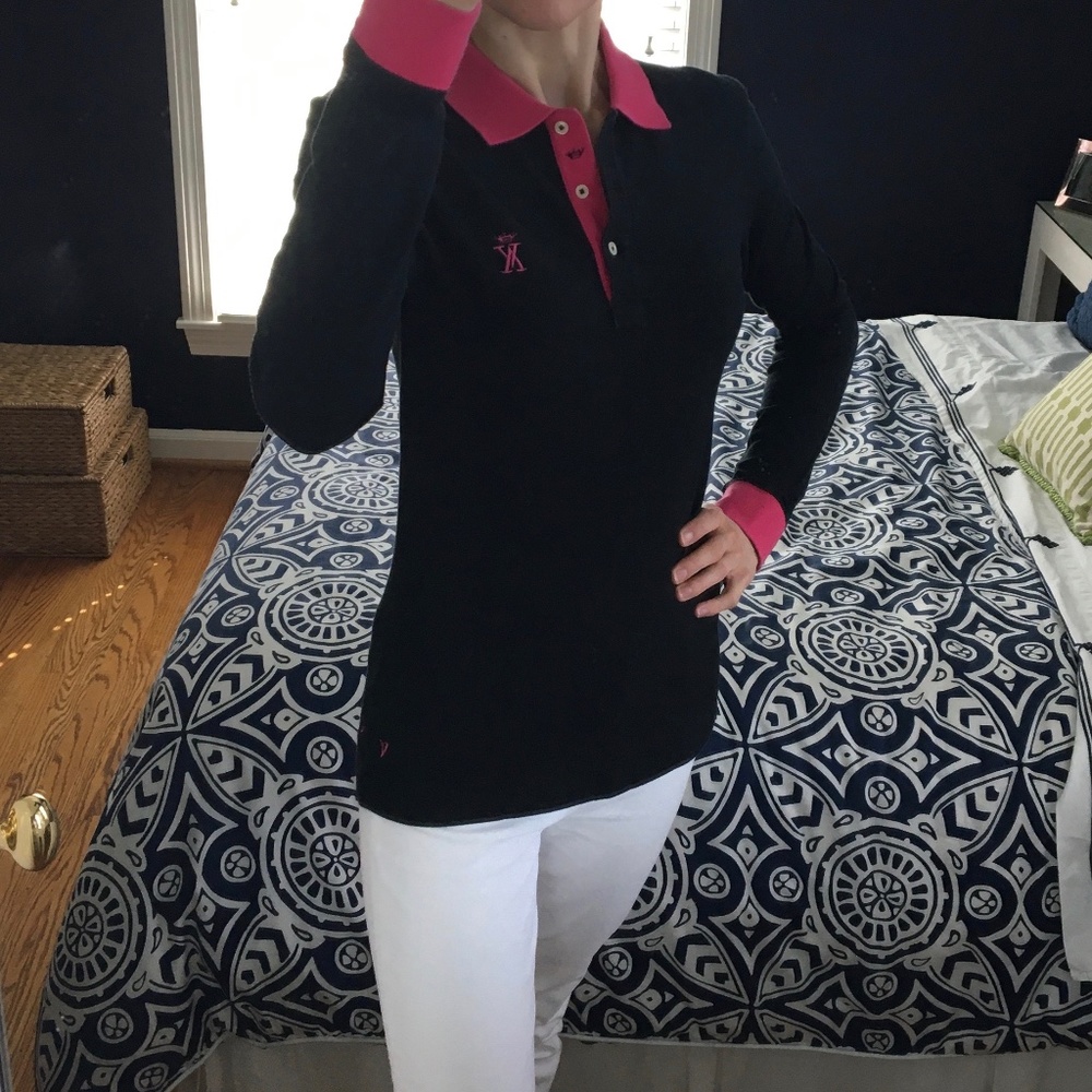 Vicomte Arthur Long-sleeve Black Polo Shirt